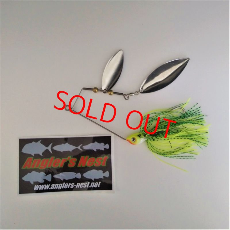 画像3: ヘビーワイヤー スピナーベイト　銀ブレード＆チャート スカート　28g  (3)