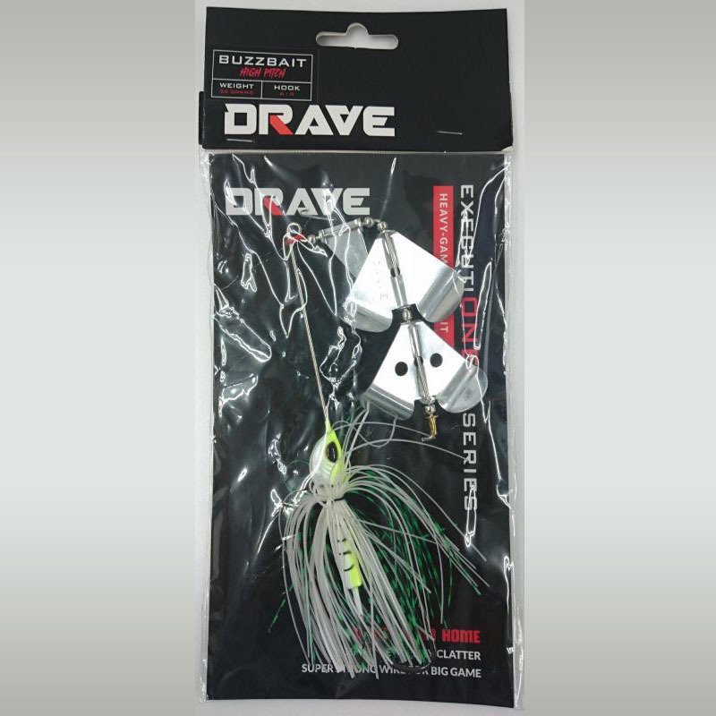 DRAVE BUZZ BAIT バズベイト　ホワイト+グリーンタイガー